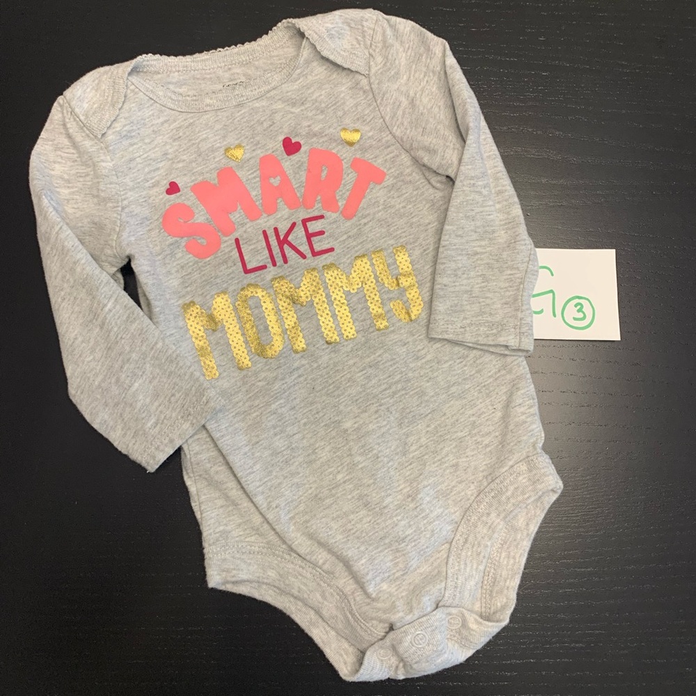 ⭐️5/$10.00⭐️ George 6-12m ‘Smart Like Mommy' Onesie